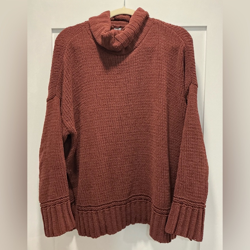 Aerie Women's Cowl Neck Sweater in Rust size m